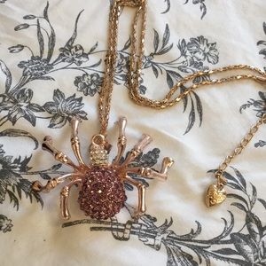 Betsey Johnson Spider Pendant Necklace.